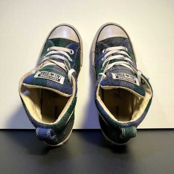 Kids CONVERSE All Star Multicolor Plaid Low Top Shoes / Size 3 - Picture 6 of 9